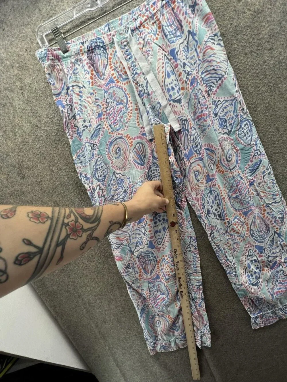Lilly Pulitzer Pants Women Large Multicolor Paisley Twill Capri Crop Lightweight